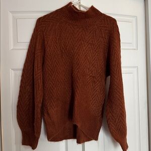 Rust mock neck sweater